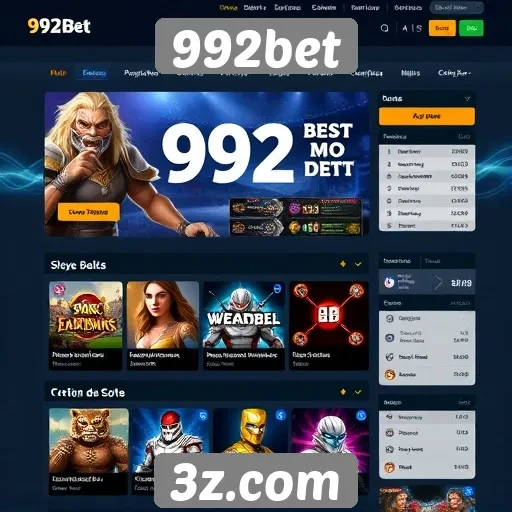 Análise da interface do usuário do site 992bet