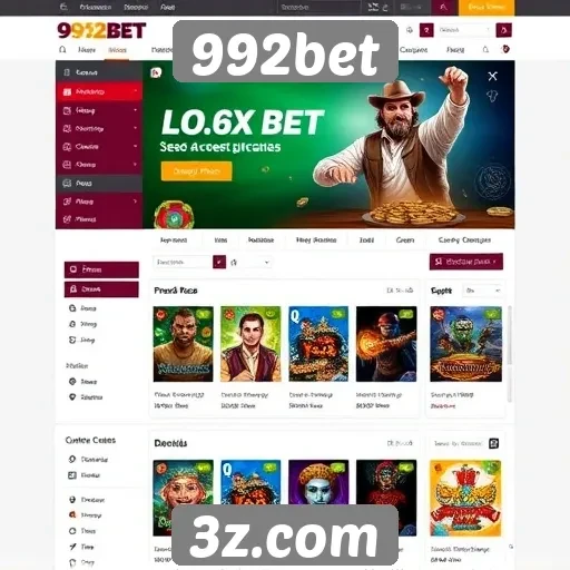 Avaliação da interface do usuário do site 992bet