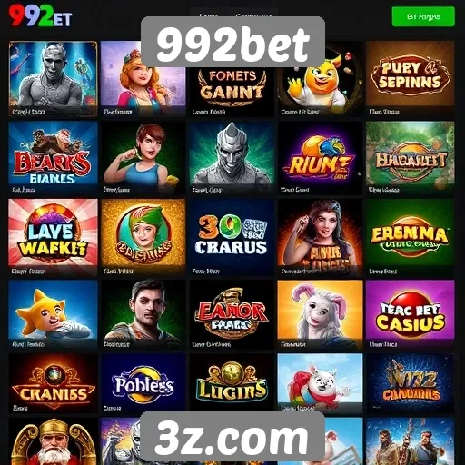 Variedade de jogos oferecidos pela 992bet